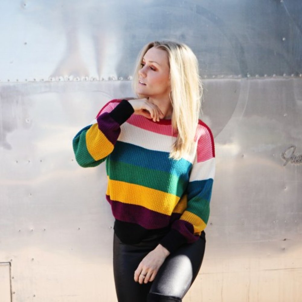 Rainbow-striped Sweater